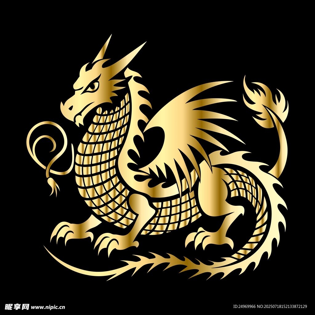 金色飞龙图案