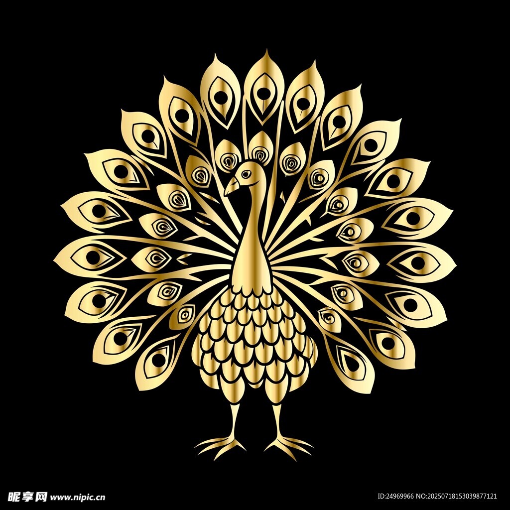 金色孔雀图案