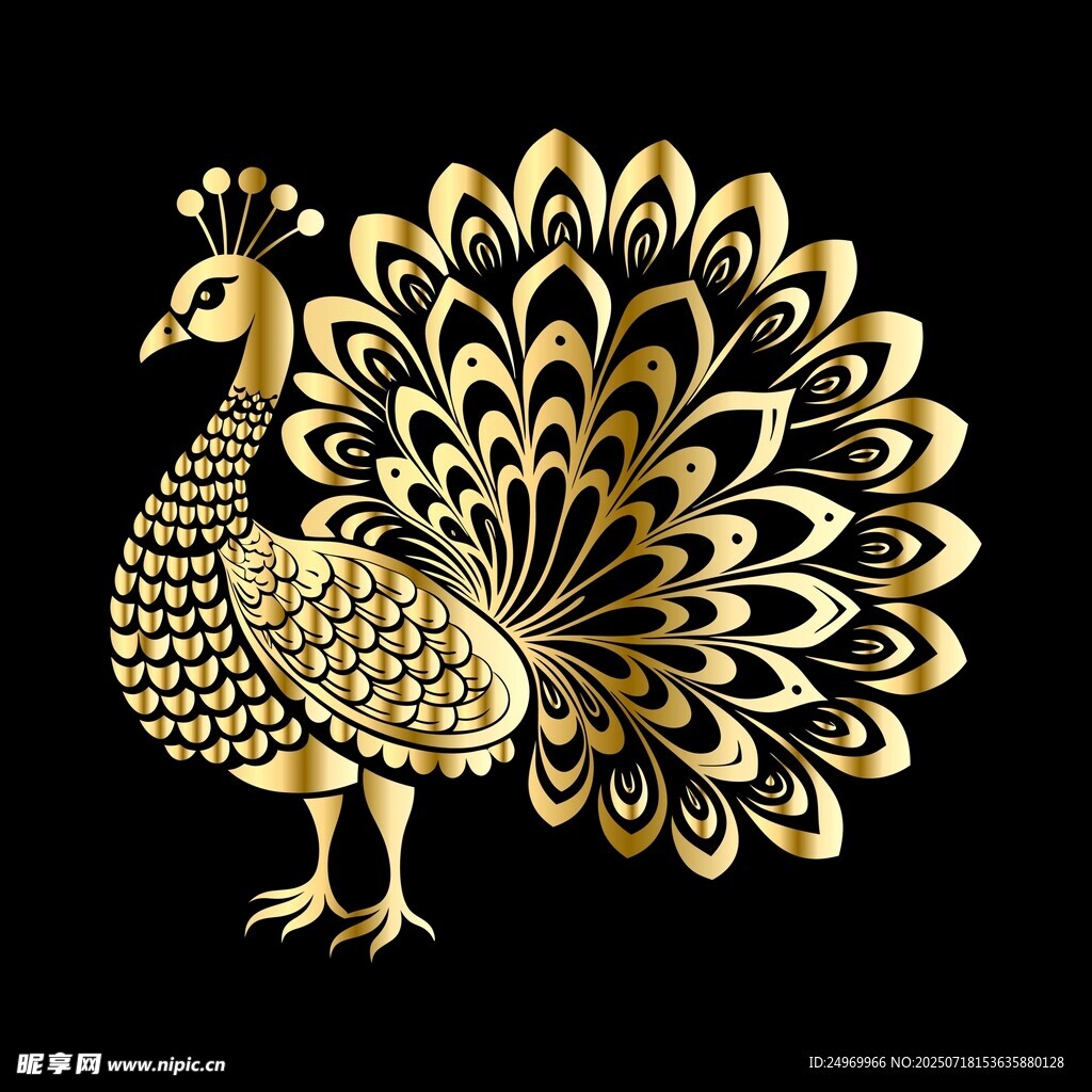 金色华丽孔雀图案