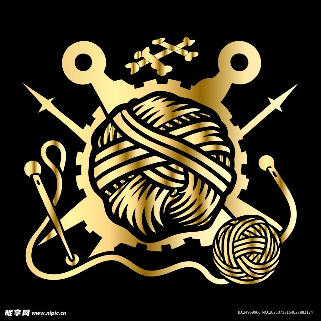 金色编织元素图案设计