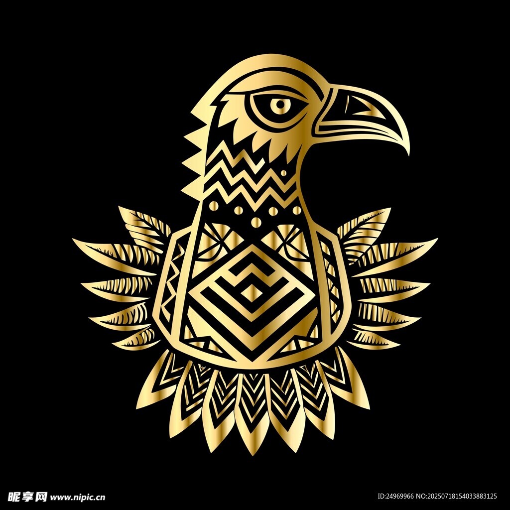 金色鹰形图腾图案