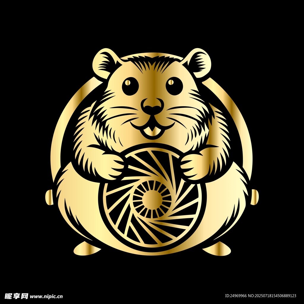 金色仓鼠图案设计