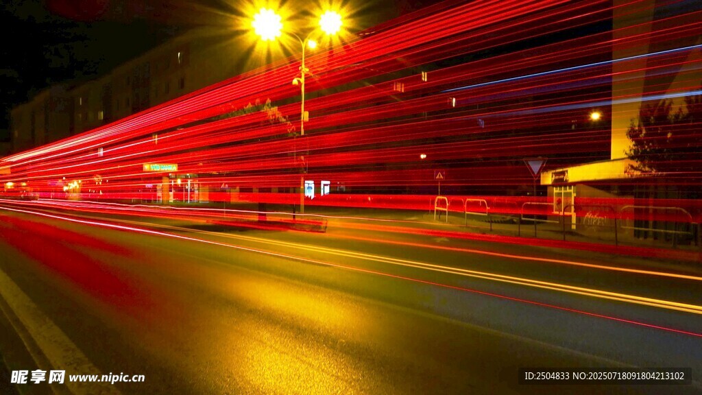 城市夜景车流光影轨迹