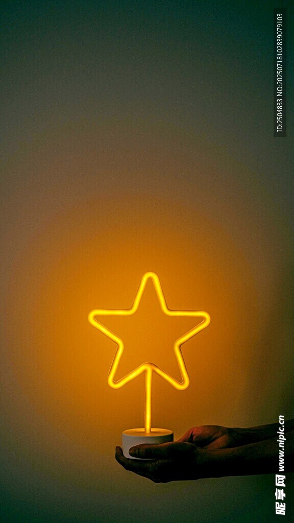 手持发光星星造型霓虹灯