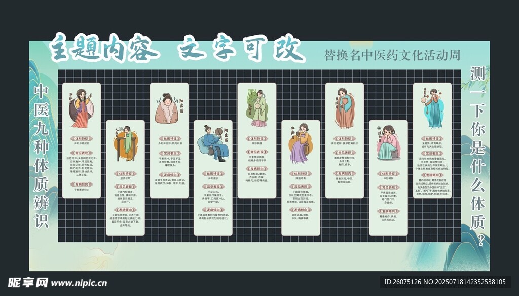 中医九种体质展示图