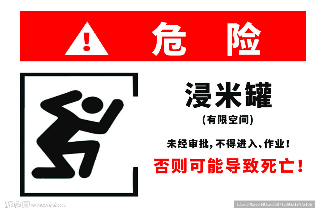 浸米罐危险警示标识   有限空