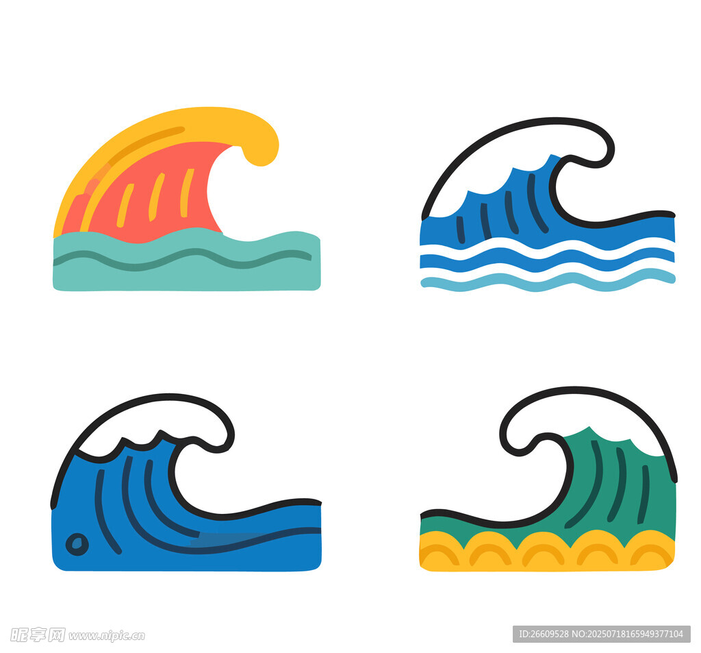多彩海浪