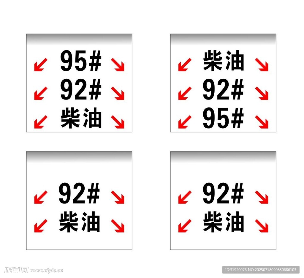燃油标号选择标识