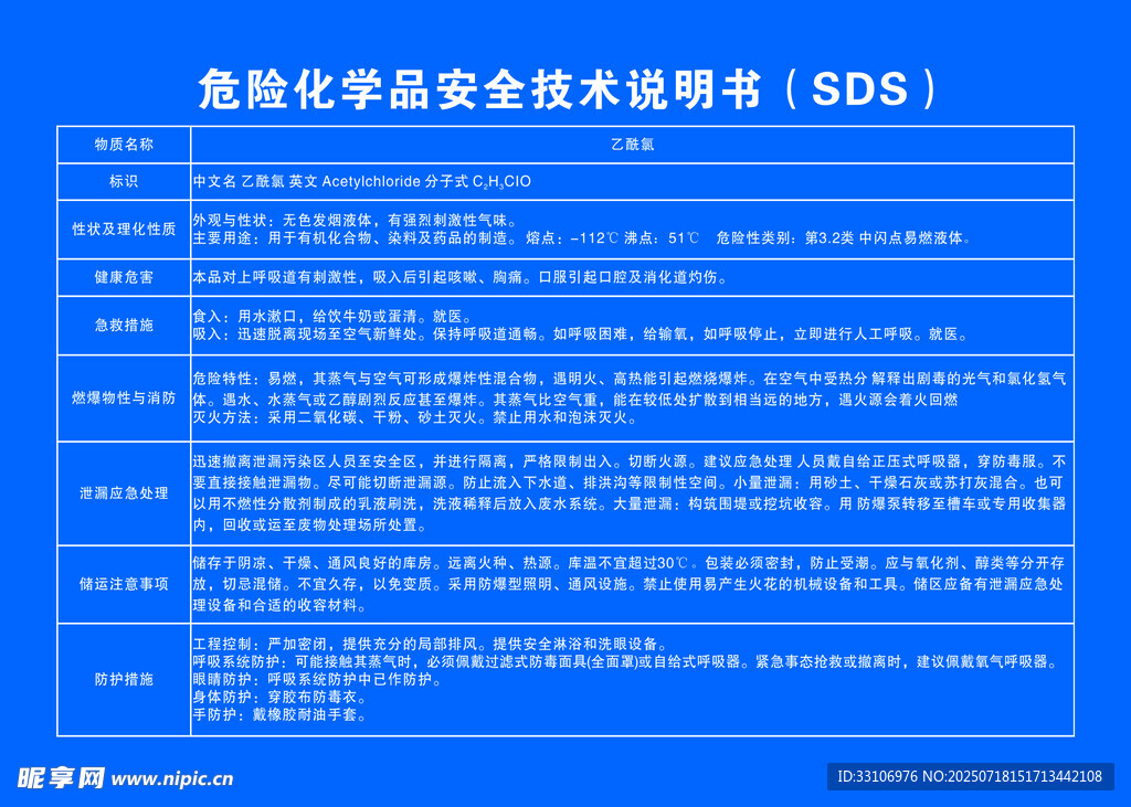 SDS危险化学品安全技术说明书