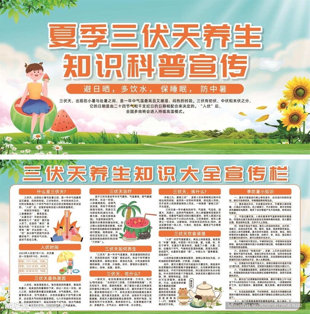 夏季三伏天养生科普宣传