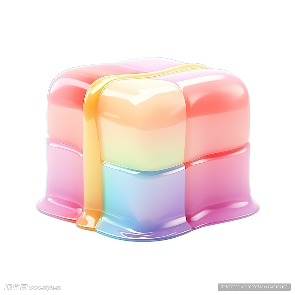多彩彩虹色硅胶积木玩具
