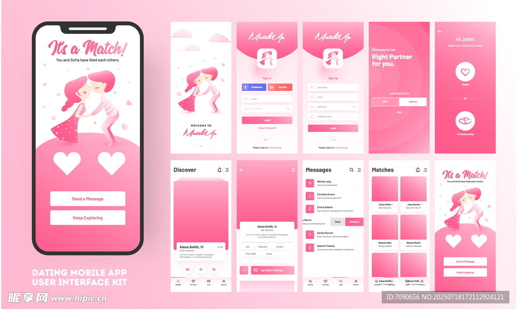 粉色系女性健康APP界面设计
