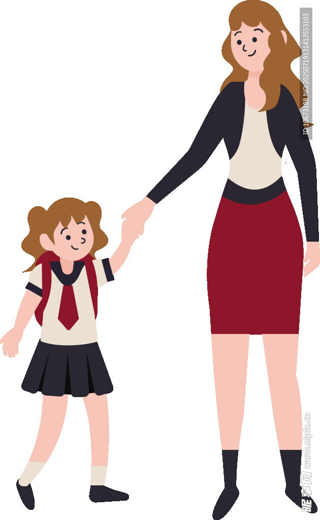 妈妈送孩子上学