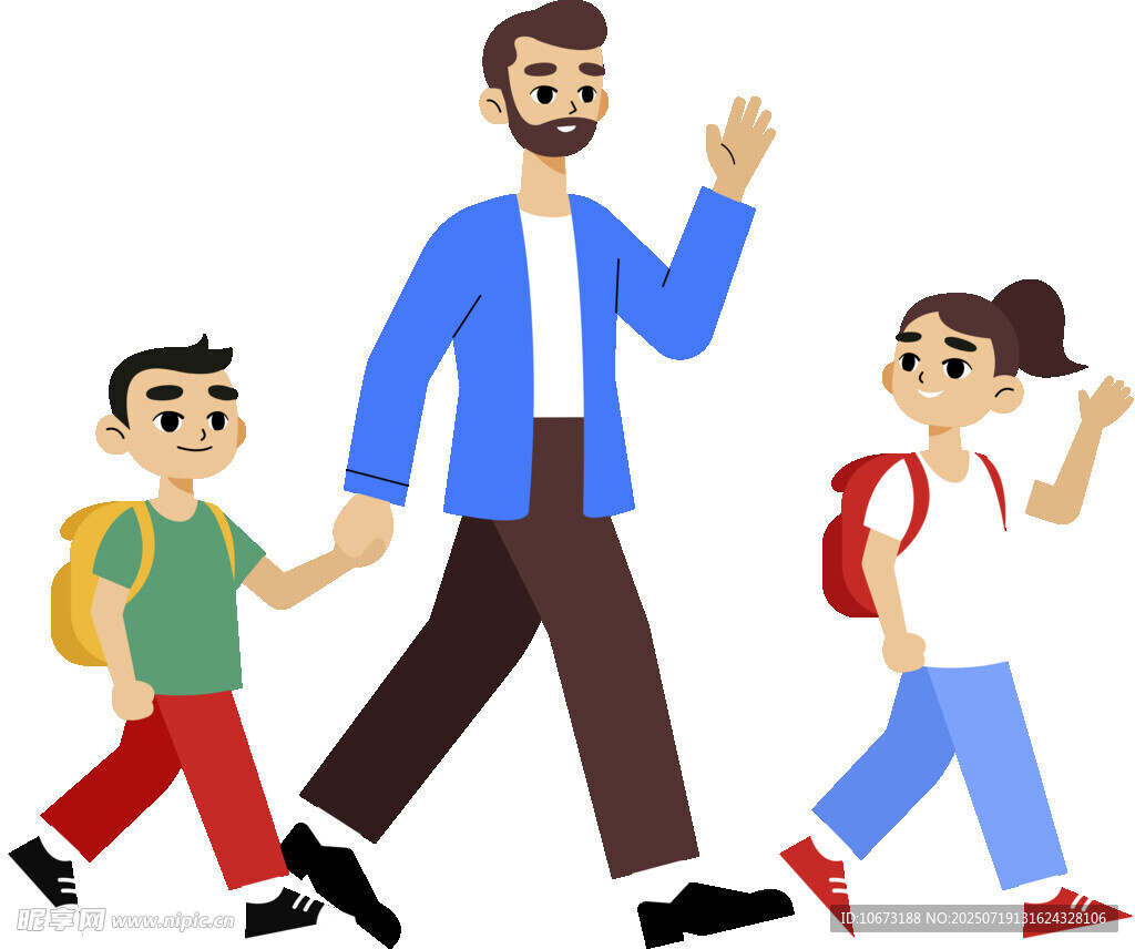 老师带学生快乐上学路