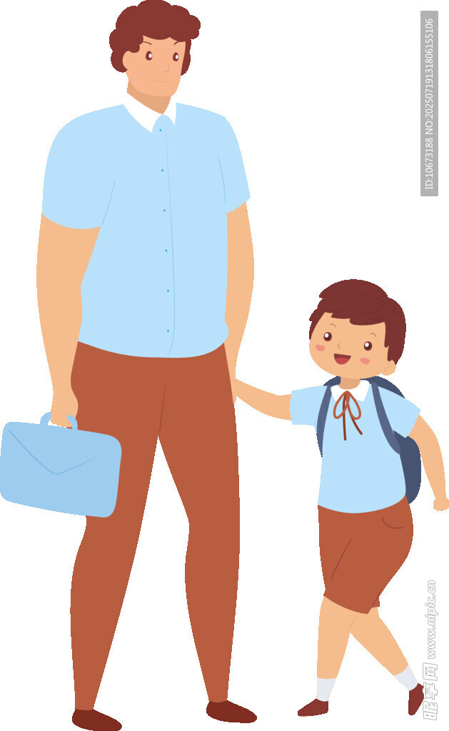 父亲送孩子上学