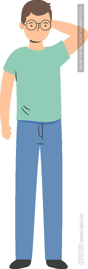 挠头男子