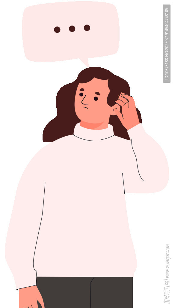 女子单手扶耳似在倾听