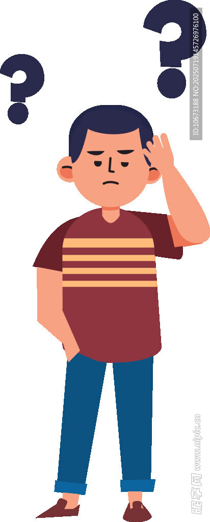 男子苦恼思考