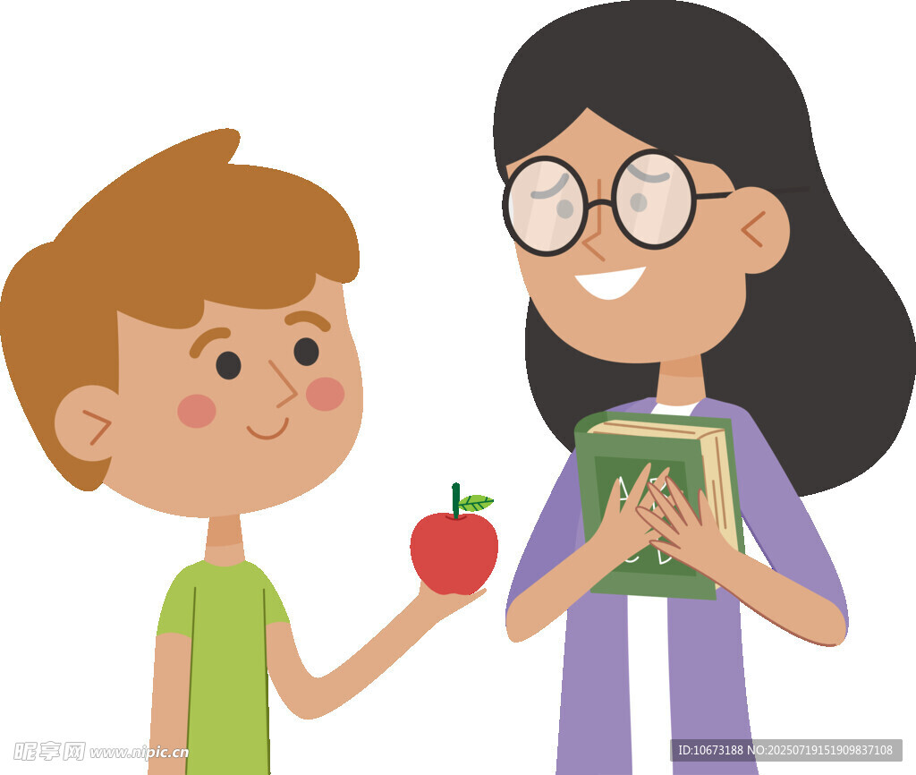 孩子给老师送苹果