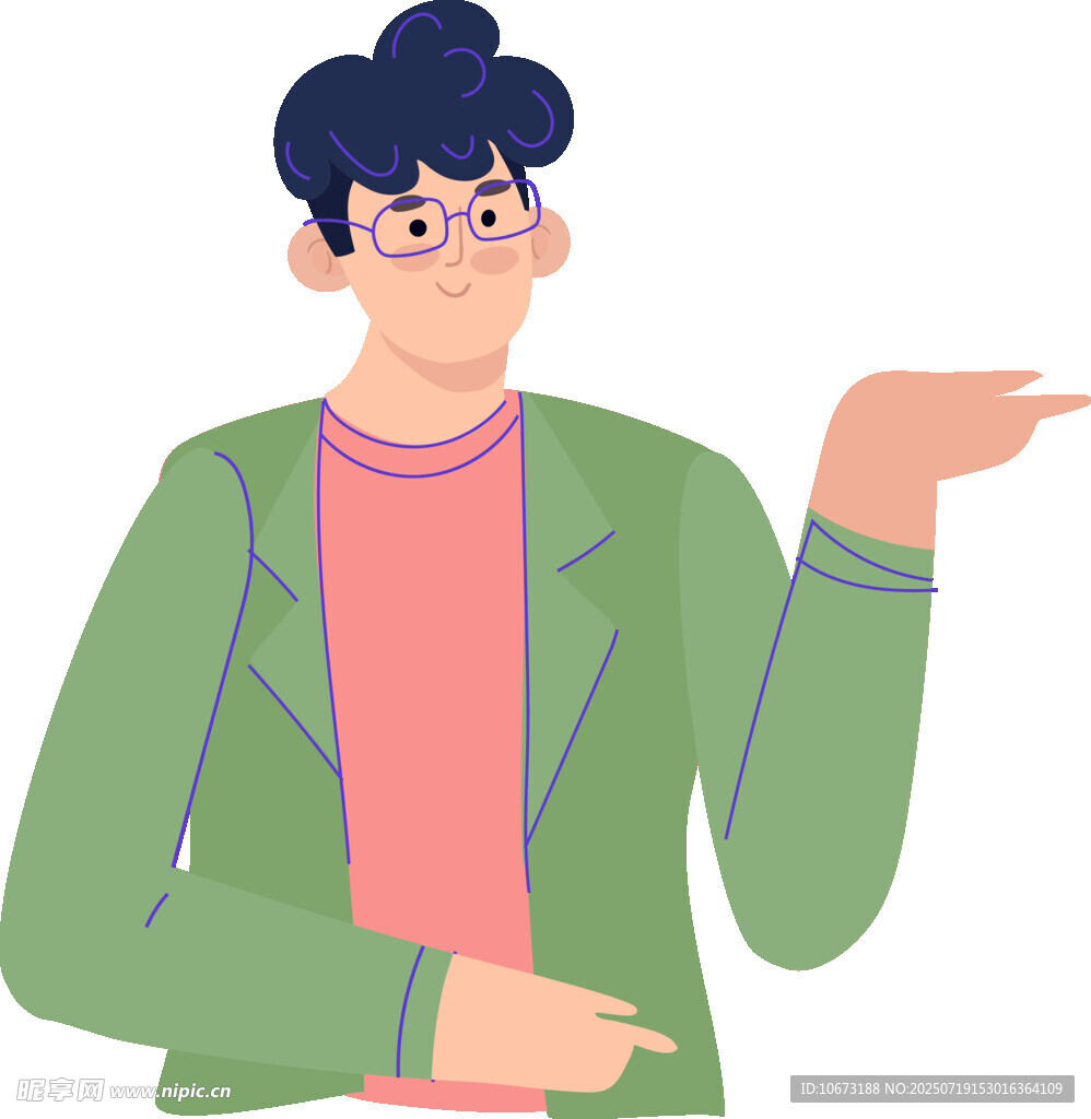 男子伸手展示姿态
