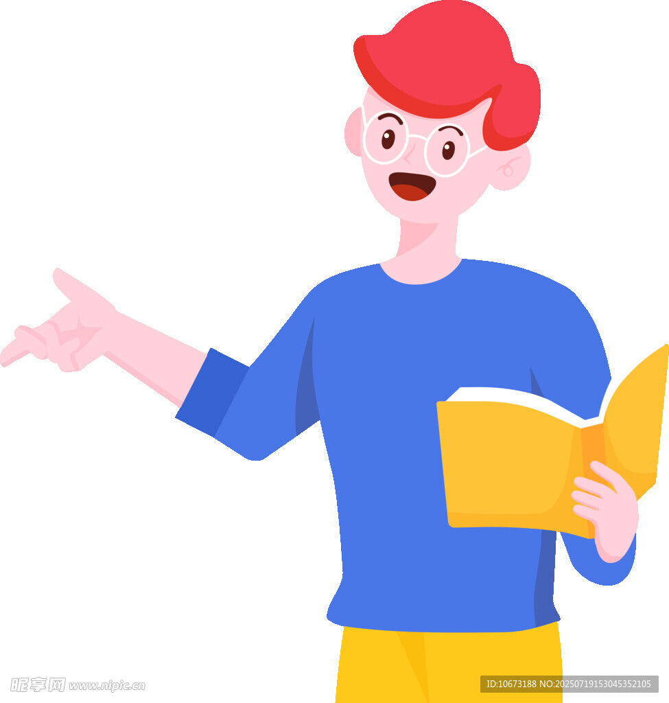 男子手持书本热情指引