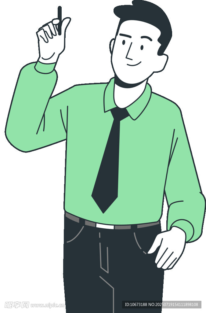 商务男士手持笔思考瞬间