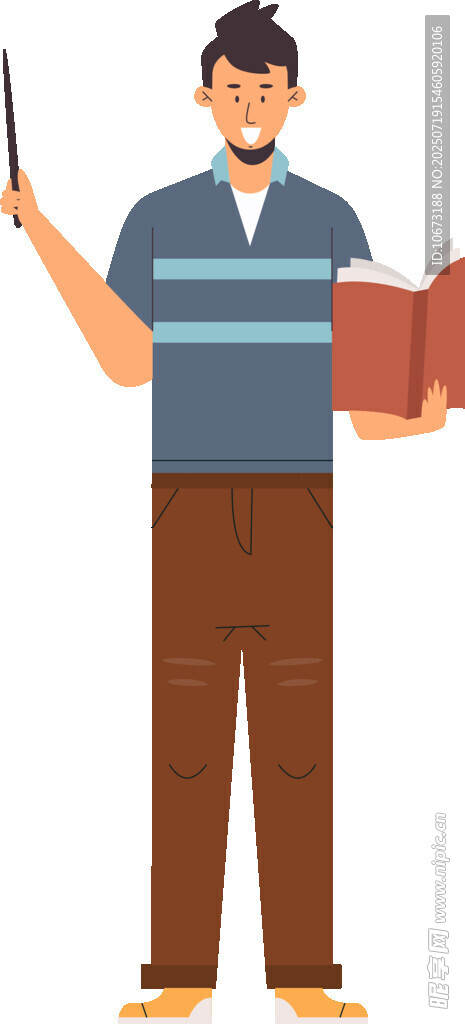 男子手持工具与书本