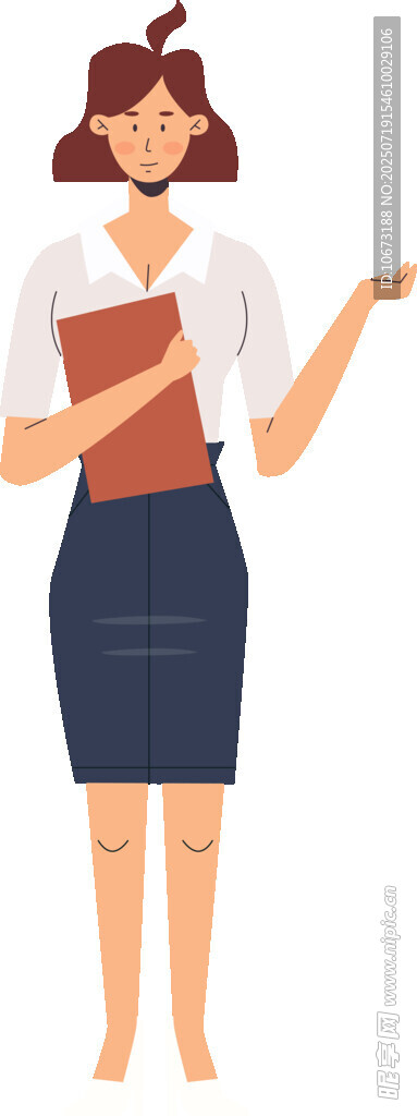 职业女性手持文件夹展示