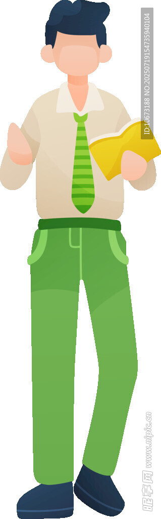 年轻男士手持书本与文件