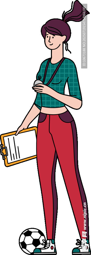 女子手持相框与足球