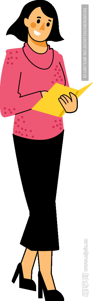 职业女性手持文件夹