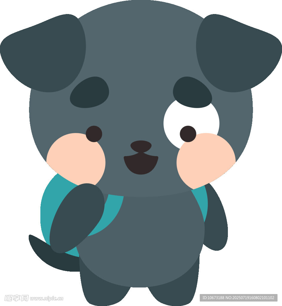 背着书包的可爱小狗