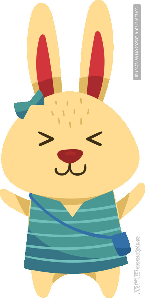 可爱条纹装兔子