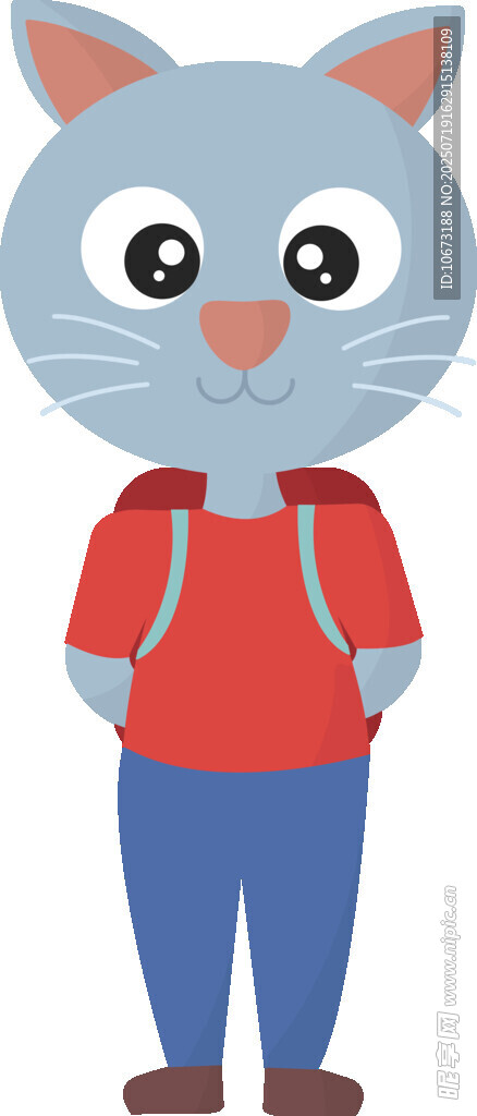 背着书包的可爱猫咪