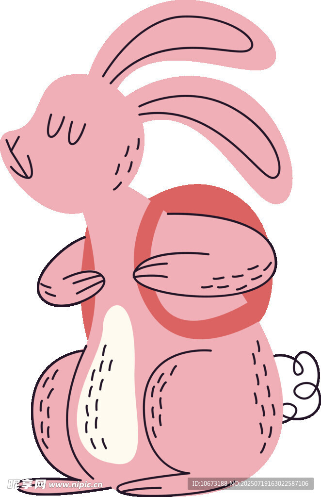 可爱抱蛋兔子插画