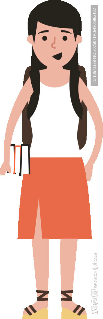 扎双马尾的活力女孩