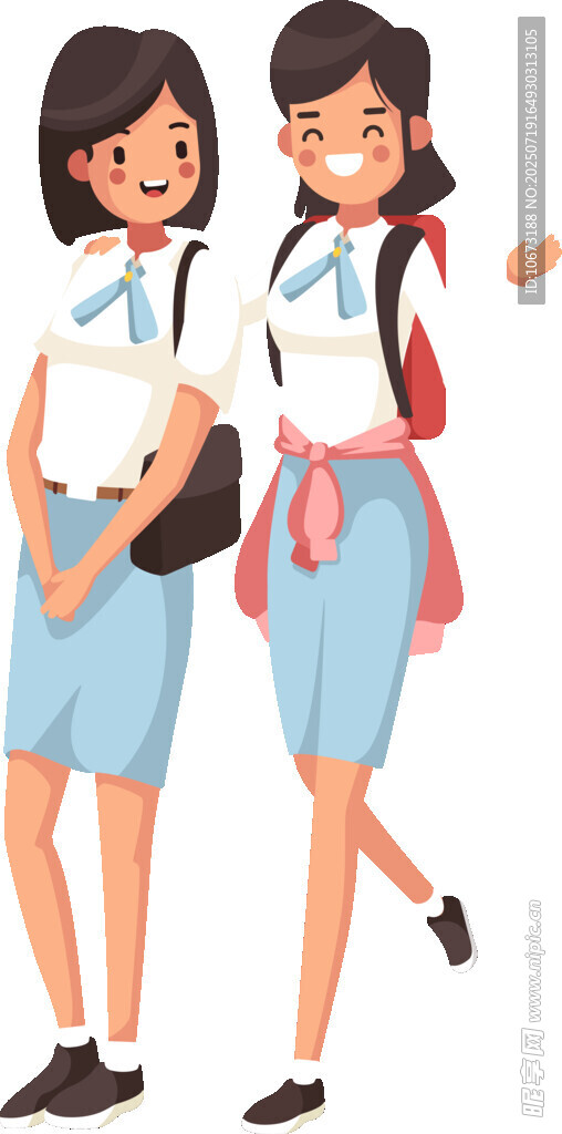 校园中的两位青春少女