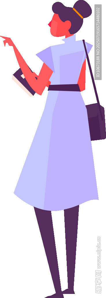 优雅女士手持物品姿态图