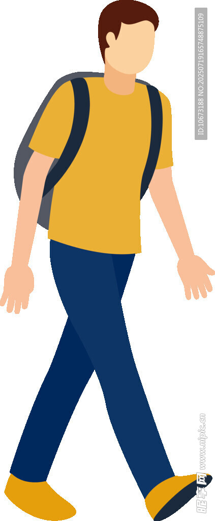 行走的背包男子