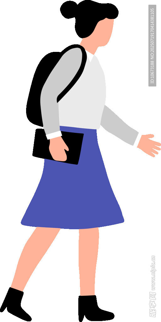 行走的背包女孩