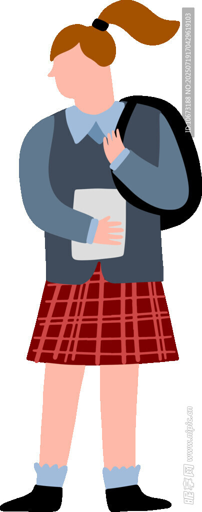 背着书包的校园女生