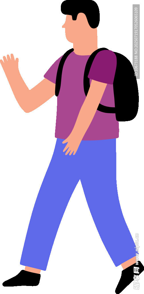 行走的背包男子
