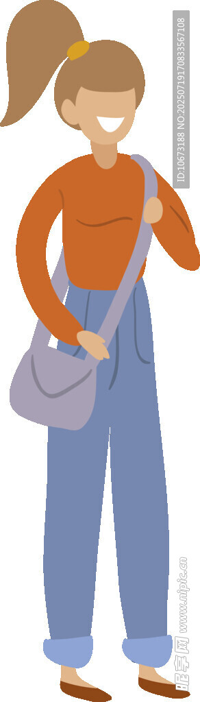 背着包的活力女孩