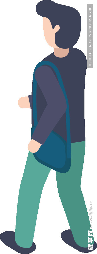 行走的挎包男子