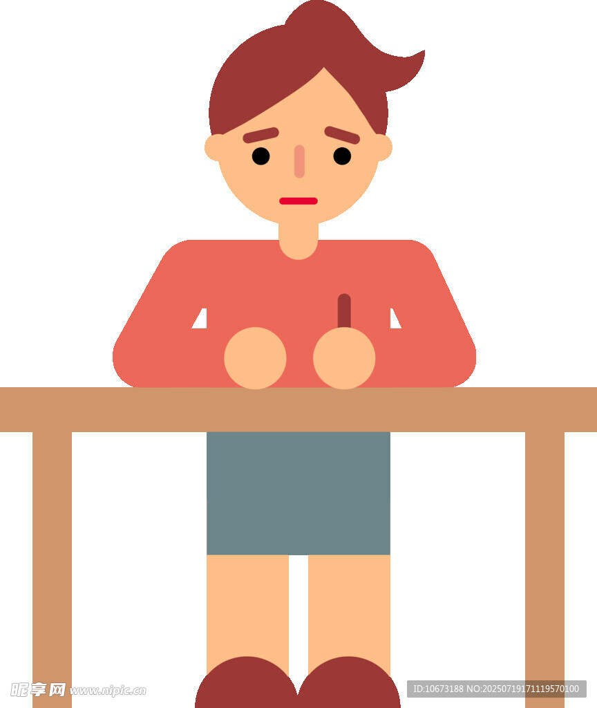 桌前红衣女孩