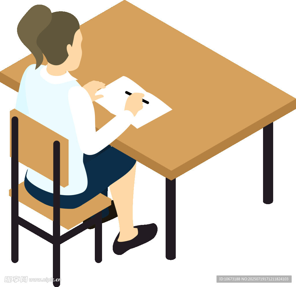 女子桌前伏案书写