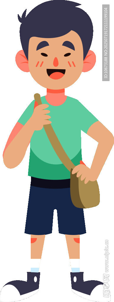 背着包的小男孩