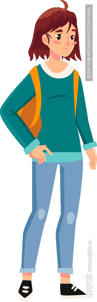 背着书包的休闲风女生