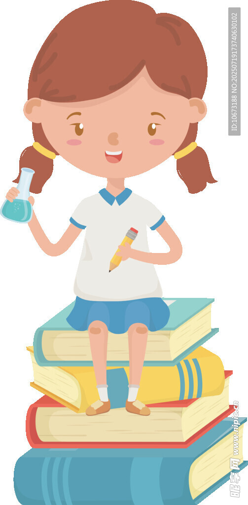 女孩读书做实验