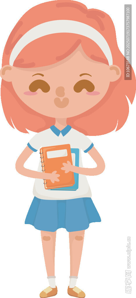 手持书本的可爱小女孩